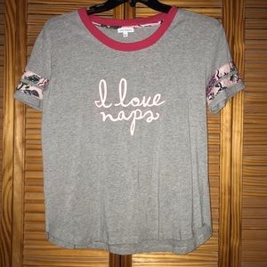 Vera Bradley Short Sleeve Baseball Tee I Love Naps‎